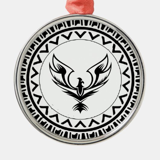 Anstieg des Phönix Silbernes Ornament (Vorne)