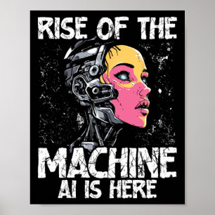 Anstieg des zukunftsorientierten menschlichen Robo Poster