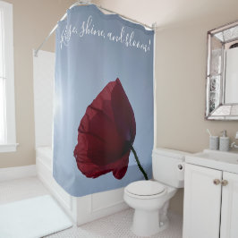 Anstieg, Glanz, Blüte, roter Mohn Duschvorhang