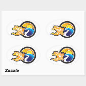 Anstieg und Rollzyklus Ovaler Aufkleber (Blatt)