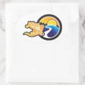 Anstieg und Rollzyklus Ovaler Aufkleber (Tasche)