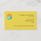 Anstieg und Shine Typografie auf Vivid Yellow Visitenkarte (Rückseite)