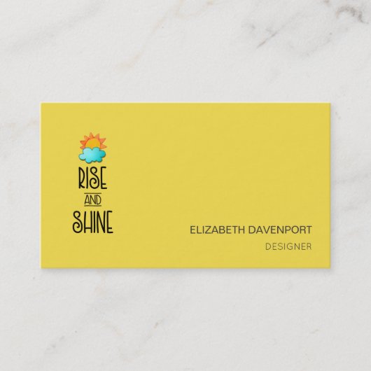 Anstieg und Shine Typografie auf Vivid Yellow Visitenkarte (Vorderseite)