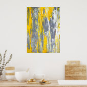 "Anstiften" Abstrakter Graukunst und Gelb Poster (Küche)