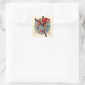 Anstoß Quadratischer Aufkleber (Tasche)