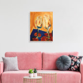 Anstoßen mit vier Weingläsern Leinwanddruck (Insitu (Wohnzimmer))