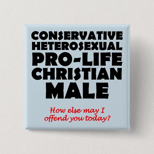 Anstößiger pro-life-männlicher christlicher Button (Vorderseite)