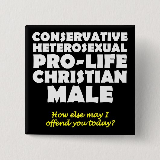 Anstößiger pro-life-männlicher christlicher Button (Vorderseite)
