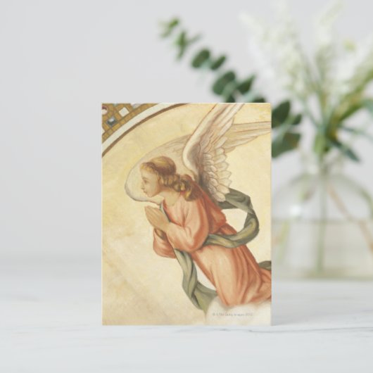 Anstreichen eines Engels beten Postkarte (Stehend Vorderseite)