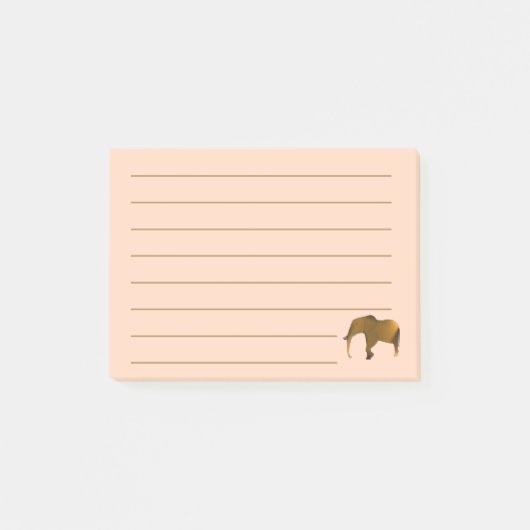 Anstrich brauner Elefant Lined Post it Notes Post-it Klebezettel (Vorderseite)