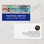 Anstrich des Spritzers an der Ziegelwand Visitenkarte (Vorne/Hinten)