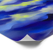 Anstrich dunkelblauer Meereswellen unter der Sonne Poster (Ecke)