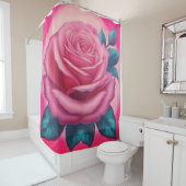 Anstrich einer neonrosa Rose Duschvorhang (Beispiel)