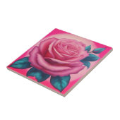 Anstrich einer neonrosa Rose Fliese (Seite)