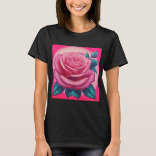 Anstrich einer neonrosa Rose T-Shirt
