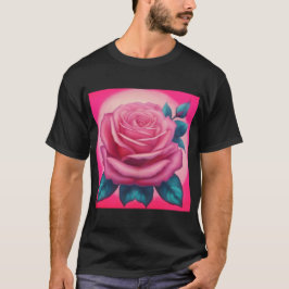 Anstrich einer neonrosa Rose T-Shirt