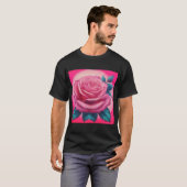 Anstrich einer neonrosa Rose T-Shirt (Vorne ganz)