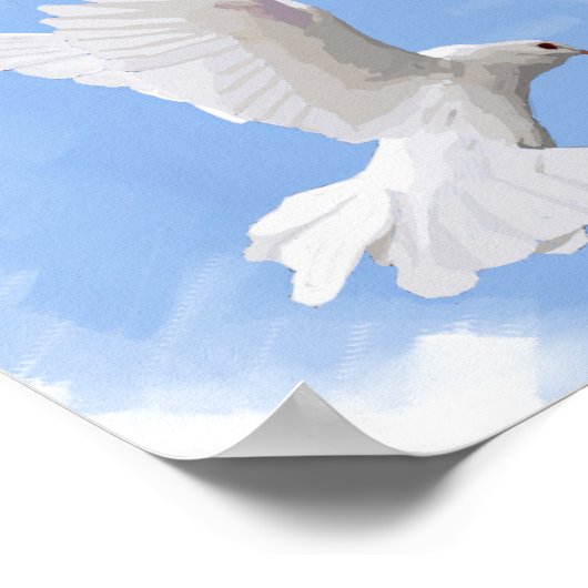 Anstrich einer weißen Taube Poster (Ecke)