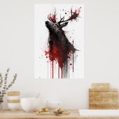 Anstrich eines Elchs Poster (Küche)