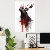 Anstrich eines Elchs Poster (Heimbüro)