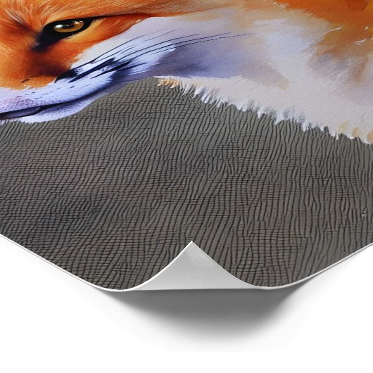 Anstrich eines Fuchstiers Poster (Ecke)