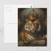 Anstrich eines Tigers mit einer Krone Postkarte (Vorne/Hinten)