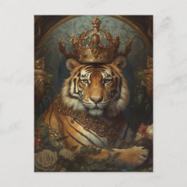 Anstrich eines Tigers mit einer Krone Postkarte