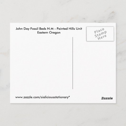 Anstrich John Day Fossil Beds Oregon Postkarte (Rückseite)