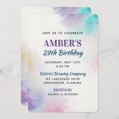 Anstrich Leinwand Geburtstag Einladung (Vorne/Hinten)