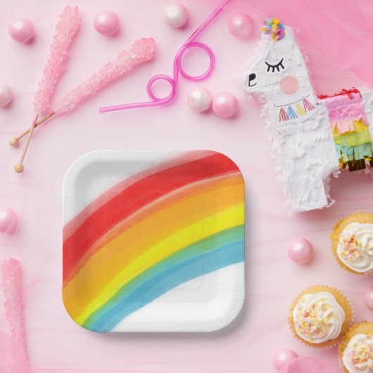 Anstrich Rainbow Classic Geburtstag Pappteller (Party)