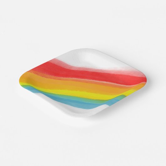 Anstrich Rainbow Classic Geburtstag Pappteller (Gewinkelt)