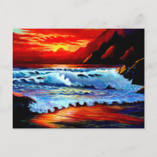 Anstrich Sonnenuntergang Postkarte