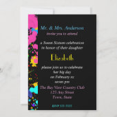 Anstrich Spritzer, 16 . Geburtstag, individuelle E Einladung (Rückseite)