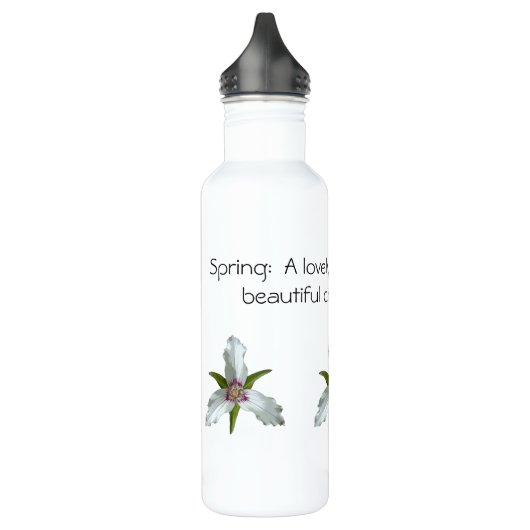 Anstrich Trillium Spring Wildblume Zitat Flasche Edelstahlflasche (Links)