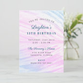 Anstrich tropischen Leaf Geburtstag Einladung (Stehend Vorderseite)