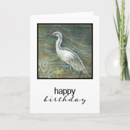Anstrich von Egret in Wasser glücklich Geburtstag Karte