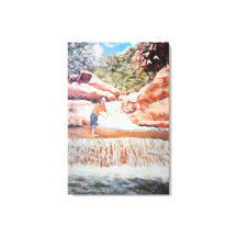 Anstrich von Fisherman im Wasserfall