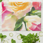 Anstrich von Gelb und Rosen Geschirrtuch (Gefaltet)