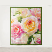 Anstrich von Gelb und Rosen Wandteppich (Vorderseite)