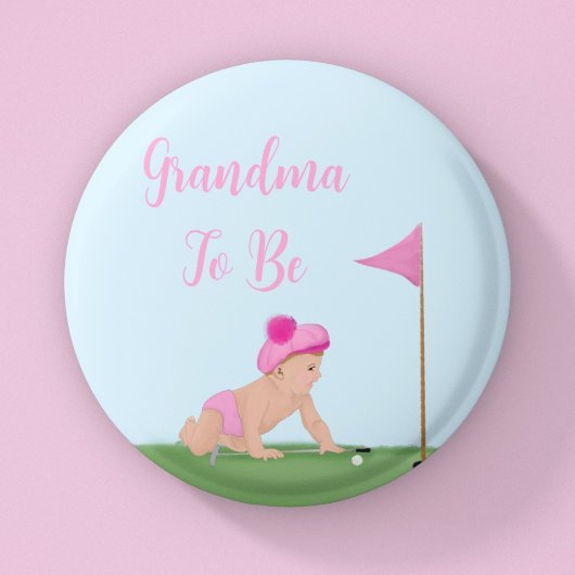 Anstrich von Golf Baby Girl Sweet Caddy Big Sister Button
