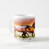 Anstrich von Pferden Kaffeetasse (Vorderseite Links)