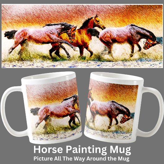 Anstrich von Pferden Kaffeetasse