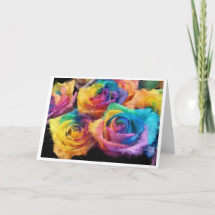Anstrich von Rainbow-Rose Grußkarte Karte