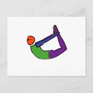Anstrich von Yoga-Pose. Postkarte