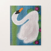 Anstrich weiße Schwänzchen-Lily-Pads Puzzle (Vertikal)