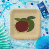 Anstrichene Äpfel (Fotoplatte) Pappteller (Party)