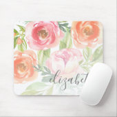 Anstrichene Aquarellfarben-Blume Kalligraphiename Mousepad (Mit Mouse)