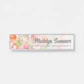 Anstrichene Aquarellfarben-Blume Kalligraphiename Türschild (Vorderseite )