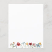 Anstrichene Aquarellfarben-Wildblume Schreibpapier Flyer (Hinten)