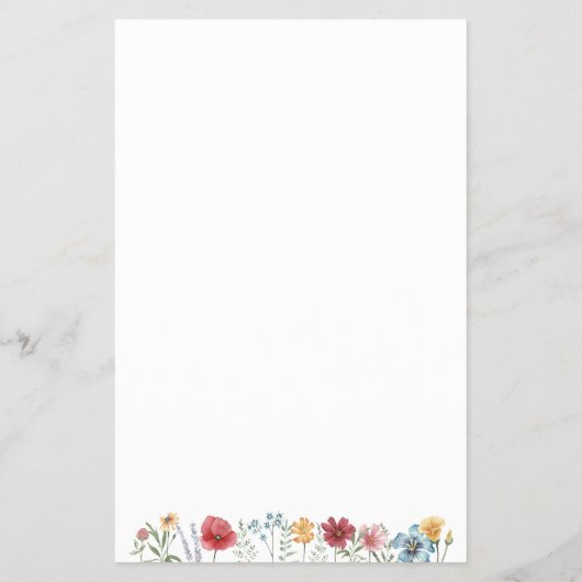 Anstrichene Aquarellfarben-Wildblume Schreibpapier Flyer (Hinten)